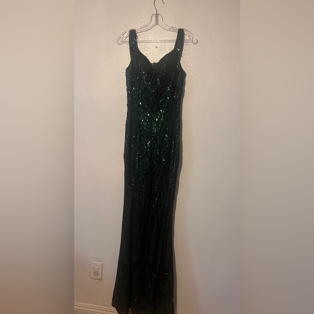 Elegant Green Sequin Gown